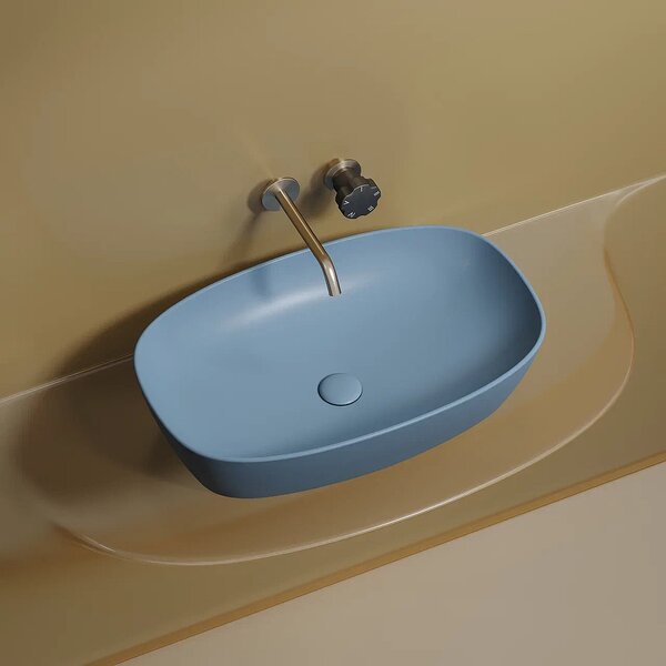 Раковина Ceramicanova овальная (цвет Голубой Матовый) Element 600*380*138мм
