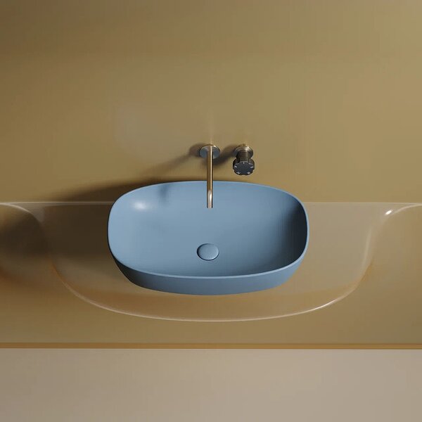 Раковина Ceramicanova овальная (цвет Голубой Матовый) Element 600*380*138мм
