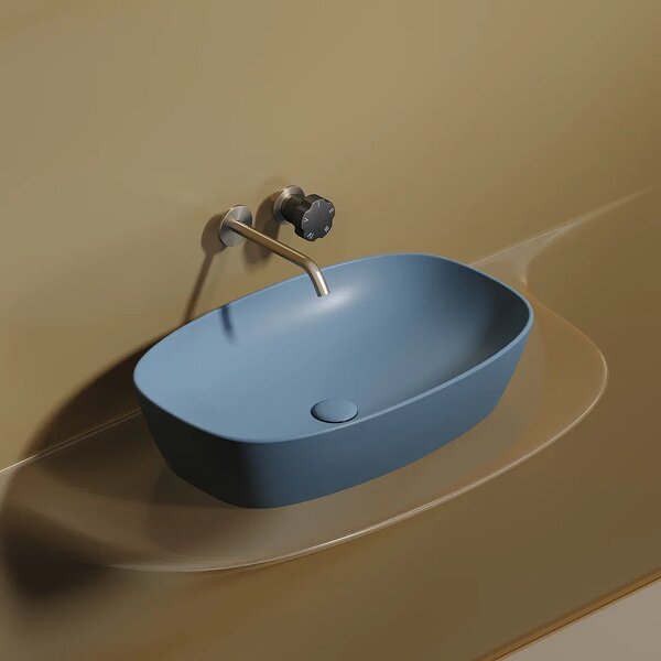 Раковина Ceramicanova овальная (цвет Голубой Матовый) Element 600*380*138мм