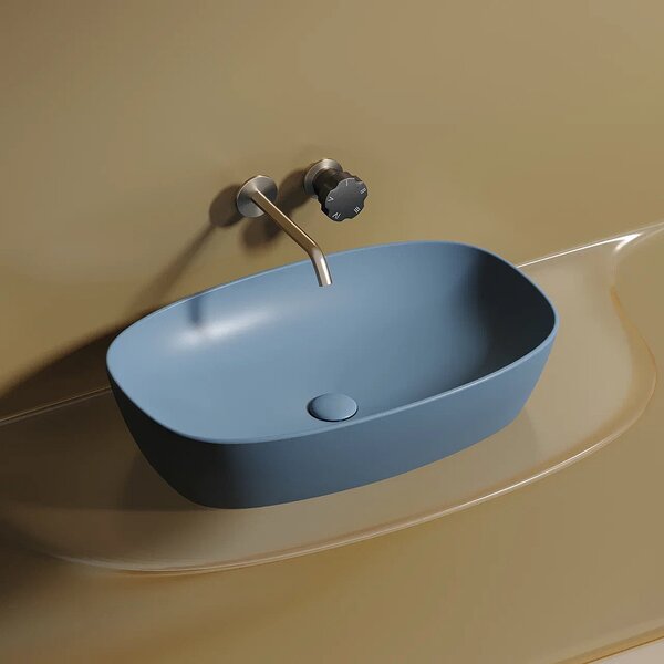 Раковина Ceramicanova овальная (цвет Голубой Матовый) Element 600*380*138мм
