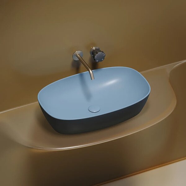Раковина Ceramicanova овальная (цвет Голубой Матовый) Element 600*380*138мм