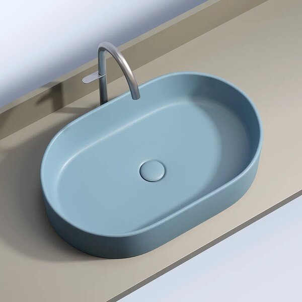 Раковина Ceramicanova овальная (цвет Голубой Матовый) Element 608*385*122мм