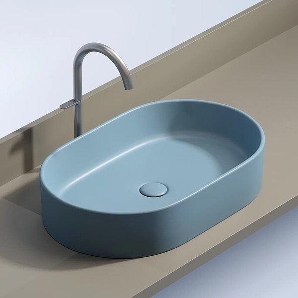 Раковина Ceramicanova овальная (цвет Голубой Матовый) Element 608*385*122мм