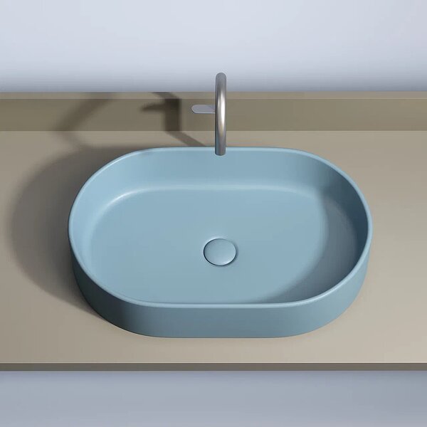 Раковина Ceramicanova овальная (цвет Голубой Матовый) Element 608*385*122мм