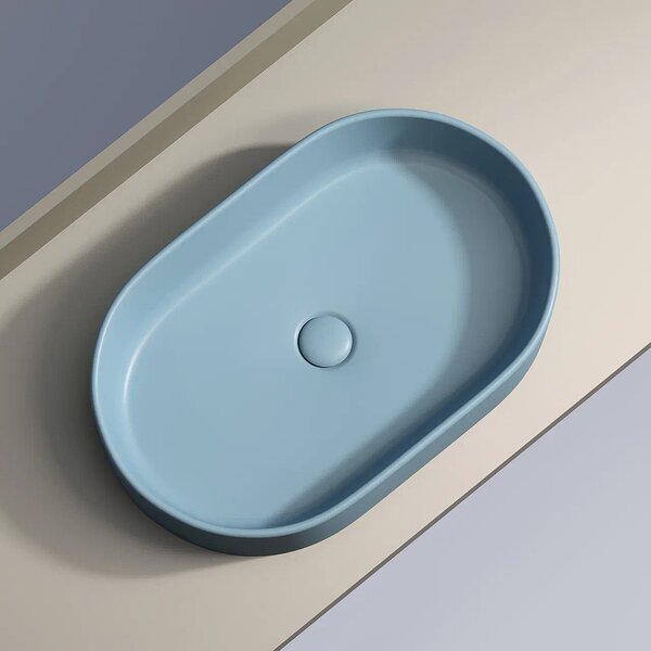 Раковина Ceramicanova овальная (цвет Голубой Матовый) Element 608*385*122мм