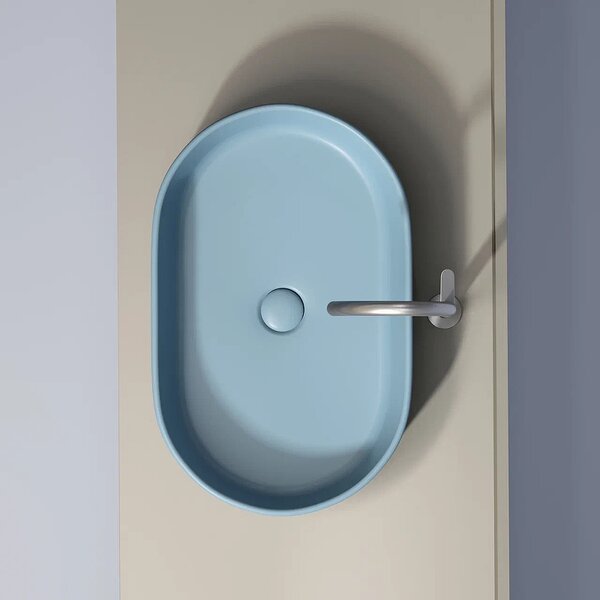 Раковина Ceramicanova овальная (цвет Голубой Матовый) Element 608*385*122мм