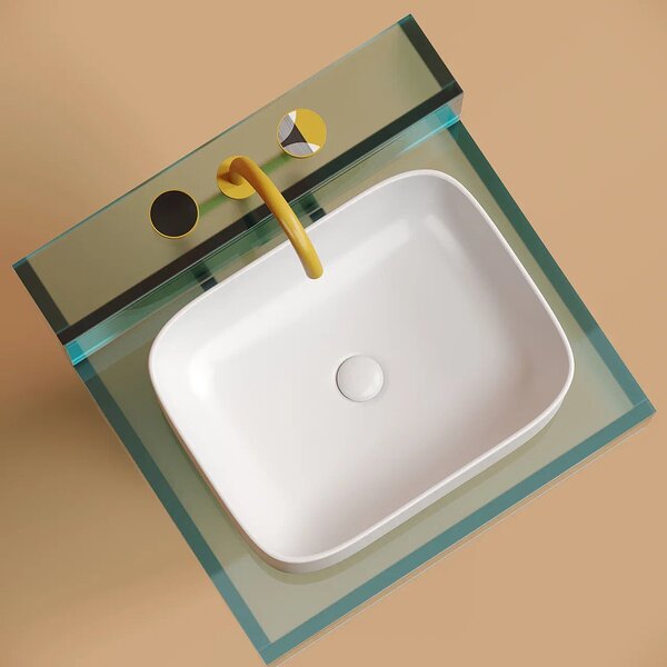 Раковина Ceramicanova прямоугольная (цвет Белый Матовый) Element 505*380*150мм