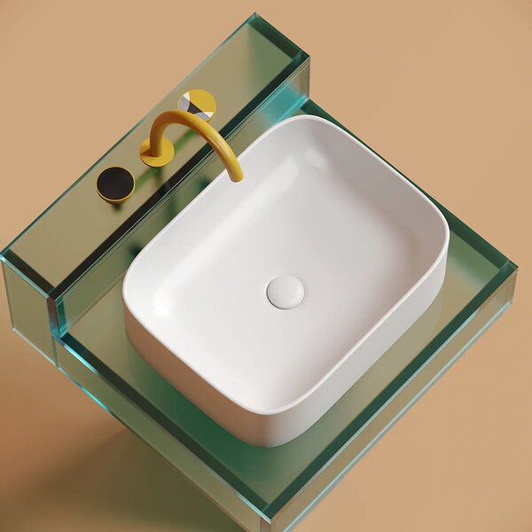 Раковина Ceramicanova прямоугольная (цвет Белый Матовый) Element 505*380*150мм