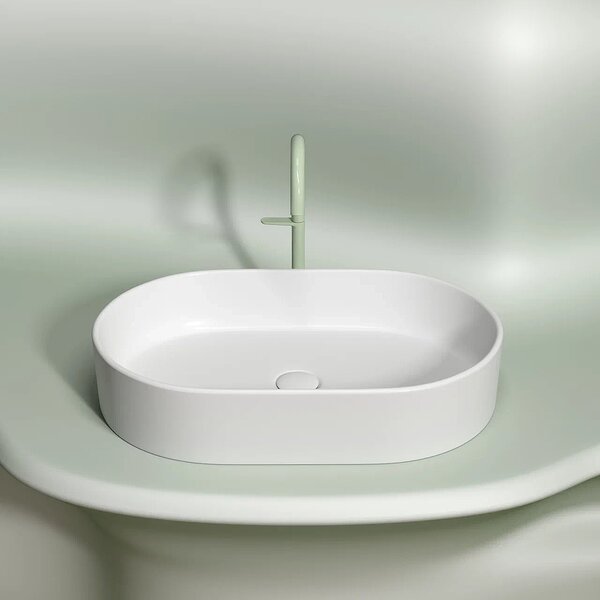 Раковина Ceramicanova овальная (цвет Белый Матовый) Element 608*385*122мм