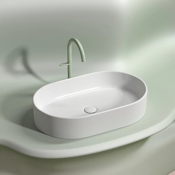 Раковина Ceramicanova овальная (цвет Белый Матовый) Element 608*385*122мм