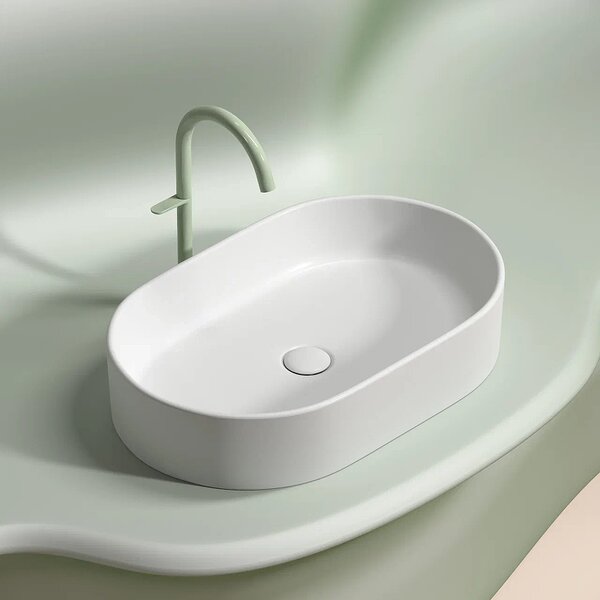 Раковина Ceramicanova овальная (цвет Белый Матовый) Element 608*385*122мм