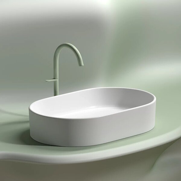 Раковина Ceramicanova овальная (цвет Белый Матовый) Element 608*385*122мм