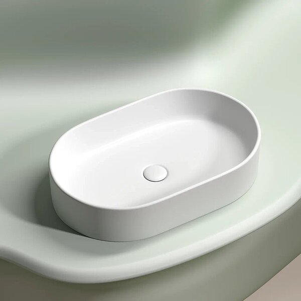 Раковина Ceramicanova овальная (цвет Белый Матовый) Element 608*385*122мм
