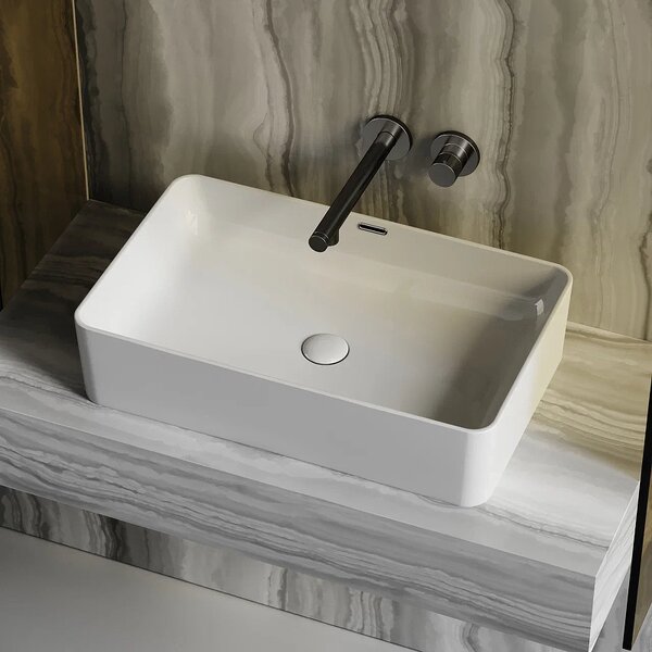 Раковина Ceramicanova прямоугольная со сливом переливом Element 605*385*140мм