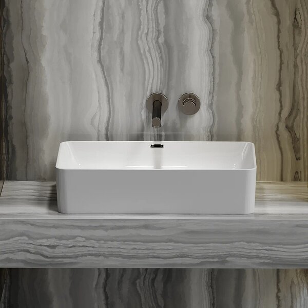 Раковина Ceramicanova прямоугольная со сливом переливом Element 605*385*140мм