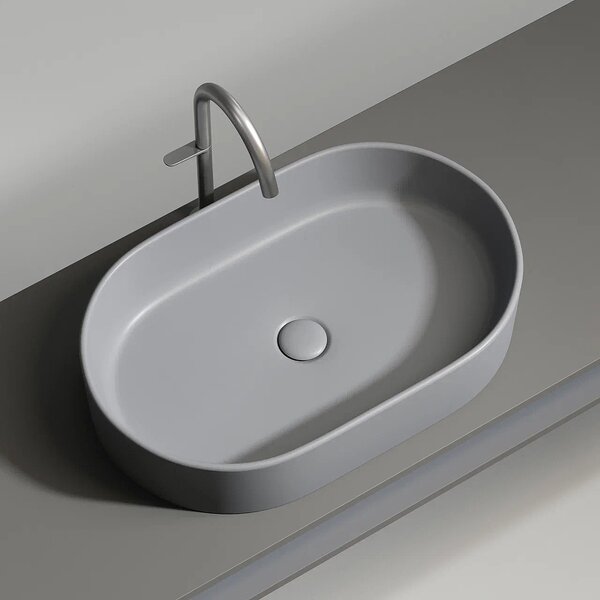 Раковина Ceramicanova овальная (цвет Антрацит Матовый) Element 608*385*122мм