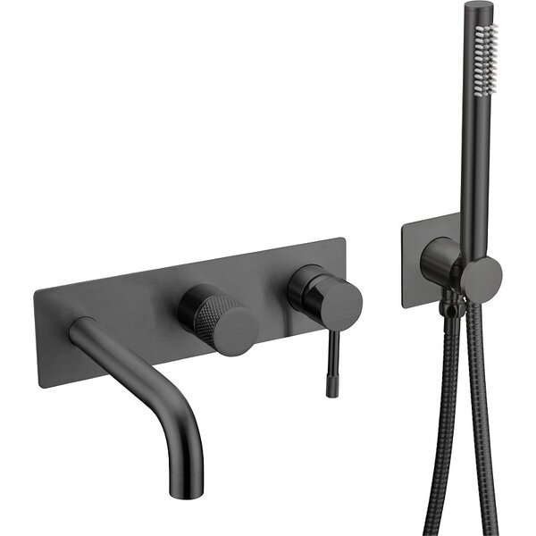 Смеситель для ванны встроенный Boheme Qubic 464-3-B Черный матовый