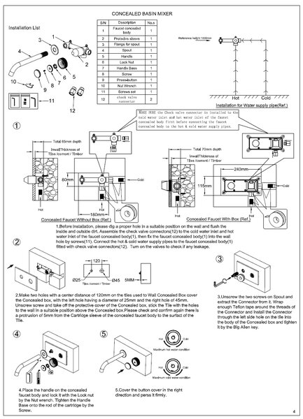 Смеситель для раковины Boheme TECH 158/2-G Золото