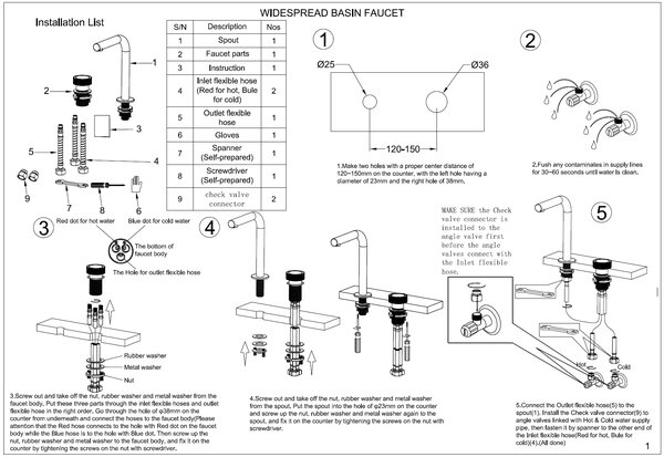Смеситель для раковины Boheme TECH 158-G Золото