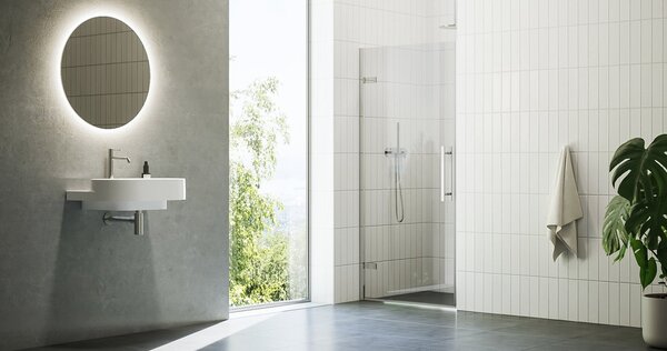 Душевая дверь Ravak Chrome COSD1 80, профиль хром, прозрачное стекло