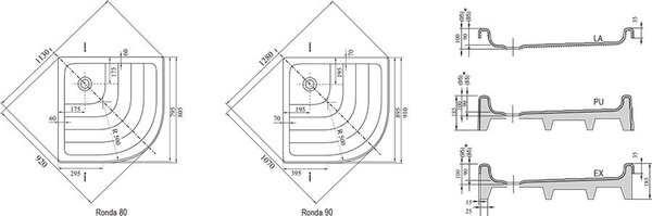 Душевой поддон Ravak Ronda-80 LA 80х80 A214001220