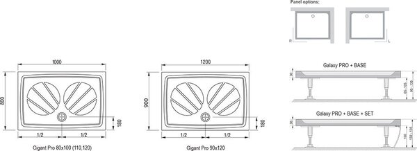 Душевой поддон Ravak Gigant Pro 120x80 XA03G401010