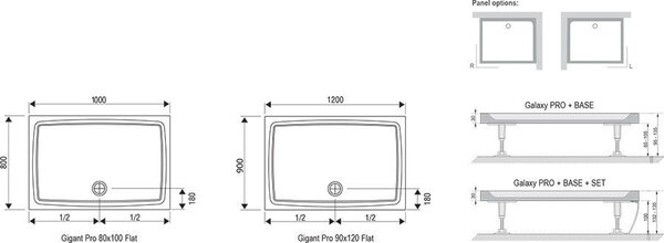 Душевой поддон Ravak Gigant Pro Flat 120x80 XA03G411010