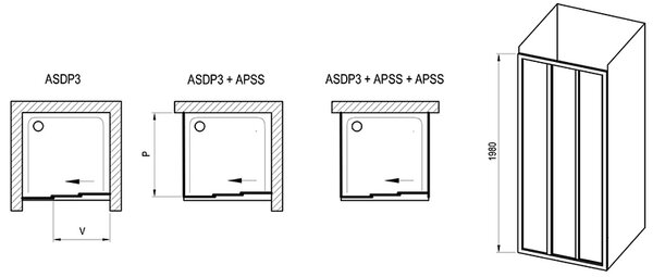 Душевая дверь Ravak Supernova ASDP3-90 белый профиль, матовый полистирол 00V701R211