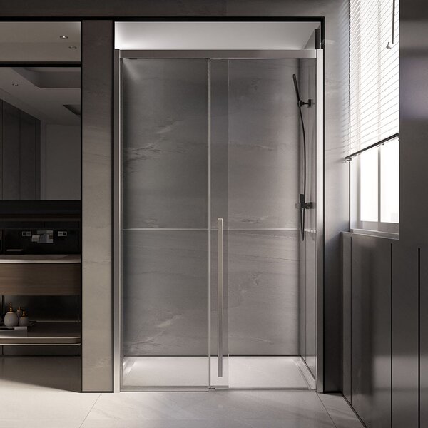 Душевая дверь Veconi Premium Trento PTD-30CH, 1200х2000, хром, стекло прозрачное, регулируемая ширина 1160-1190 мм