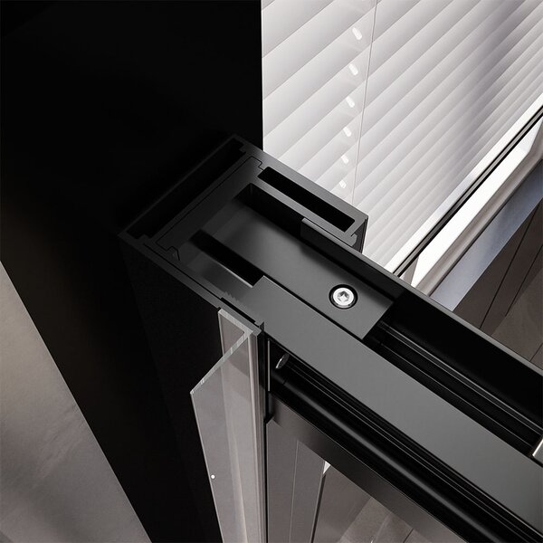 Душевая дверь Veconi Premium Trento PTD-30B, 1200х2000, черный матовый, стекло прозрачное, регулируемая ширина 1160-1190 мм