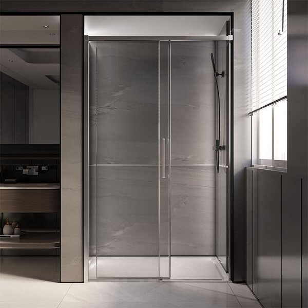 Душевая дверь Veconi Premium Trento PTD-40CH, 1300х2000, хром, стекло прозрачное, регулируемая ширина 1275-1290 мм