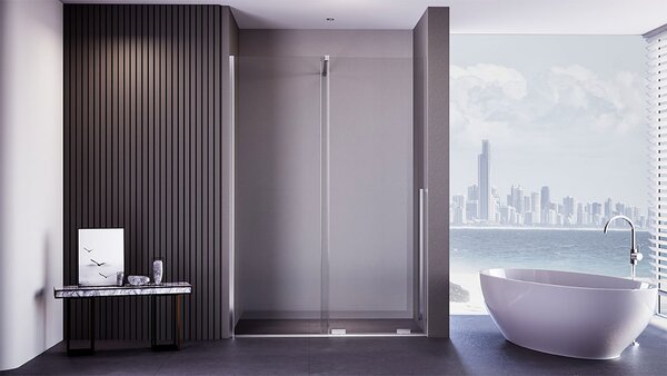 Душевая дверь Veconi Premium Trento PTDW-50CH, 1400x2000, хром, стекло прозрачное, регулируемая ширина 1380-1390 мм