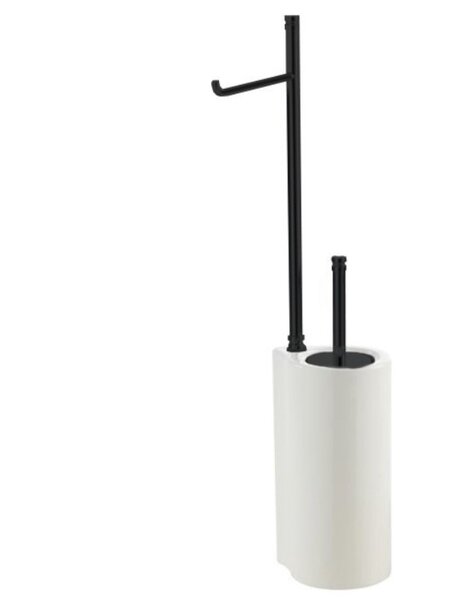 Stil Haus Hashi, стойка h62 см: бумагодержатель/белый керамический ёрш, цвет чёрный матовый 972(23)