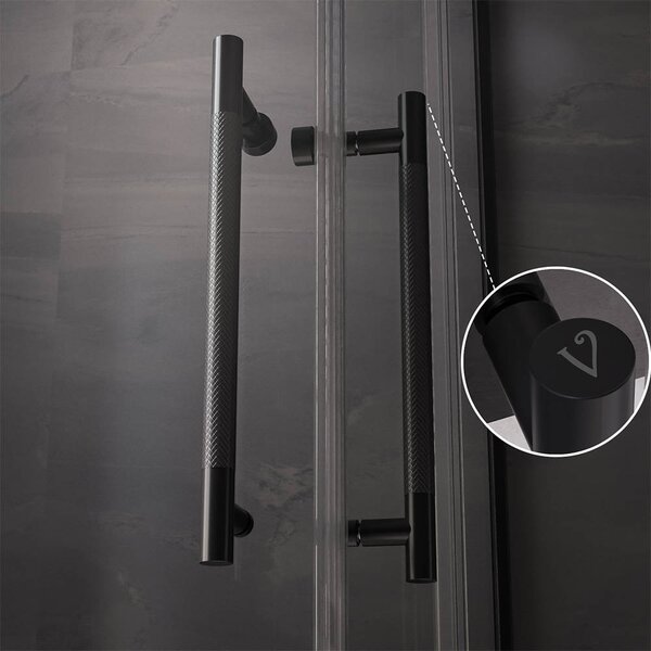 Душевой угол Veconi Premium Trento PTC-20B, 1000Х1000x2000, черный матовый, стекло прозрачное