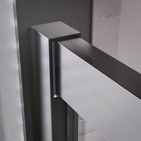 Душевой угол Veconi Premium Trento PTC-20GR, 800Х800x2000, брашированный графит, стекло прозрачное