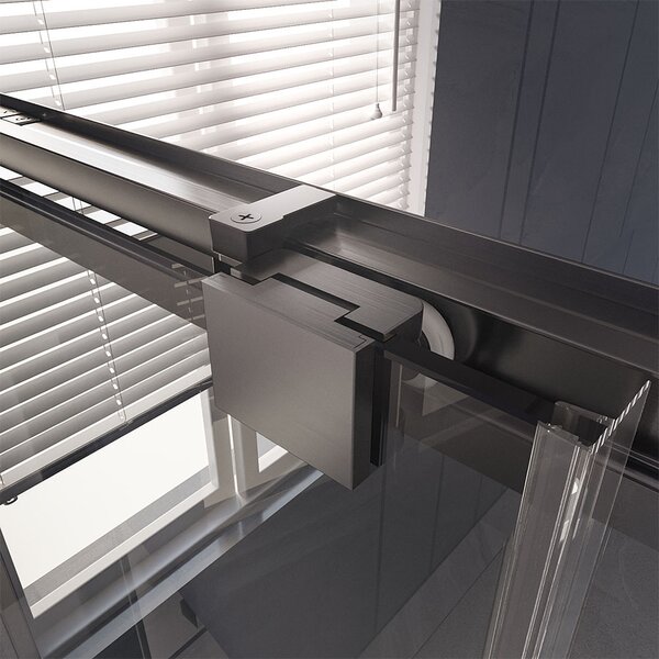Душевой угол Veconi Premium Trento PTC-SP-30GR, 1200х900x2000, брашированный графит, стекло прозрачное