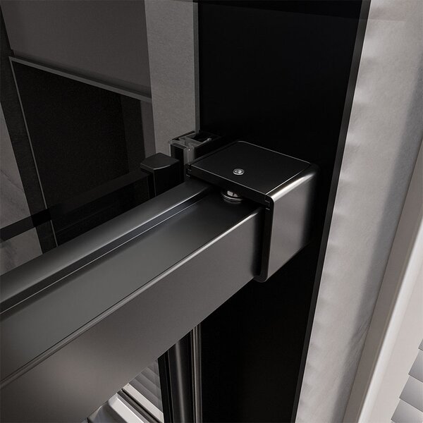 Душевой угол Veconi Premium Trento PTC-SP-40B, 1400х800x2000, черный матовый, стекло прозрачное