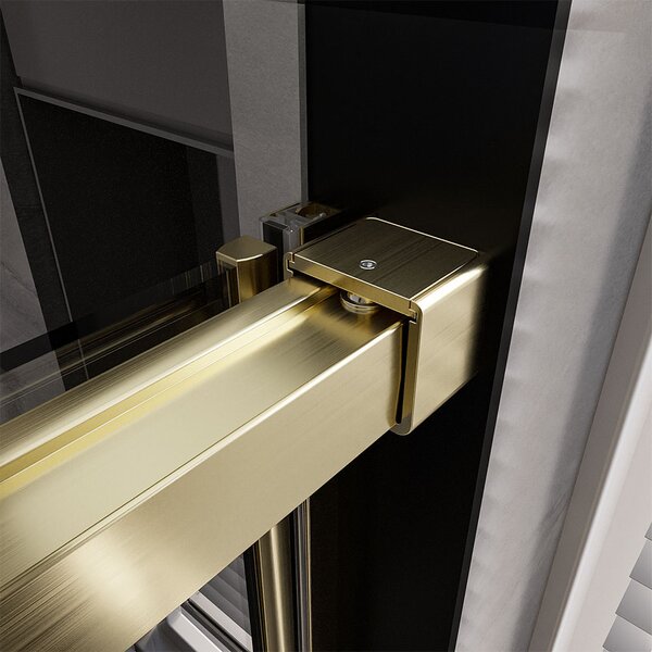 Душевой угол Veconi Premium Trento PTC-SP-40G, 1500х1000x2000, брашированное золото, стекло прозрачное