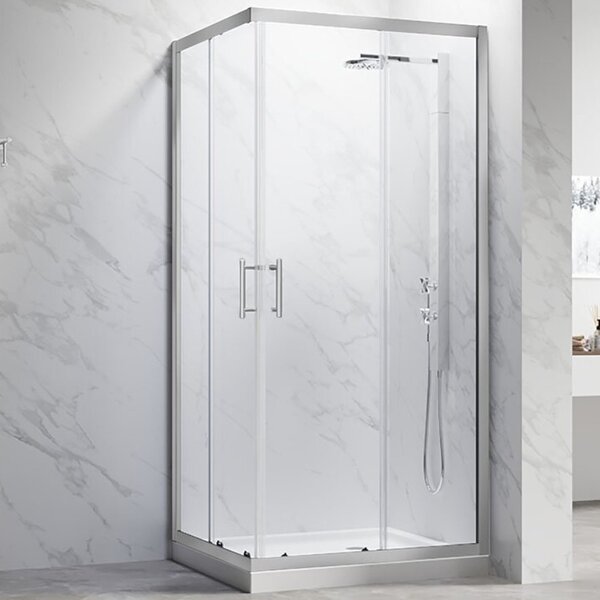 Душевой угол Veconi Rovigo RV-27CH, 800х800х1900, хром, стекло прозрачное