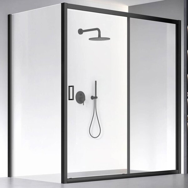 Душевой угол Veconi Rovigo RV-060B, 1800х800х1950, черный, стекло прозрачное