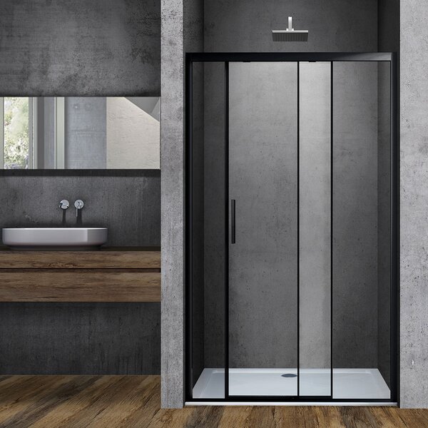 Душевая дверь Vincea Софт (Soft) VDS-3SO130CLB 130x195 см, профиль черный матовый. Размер регулировки 1280-1320 мм