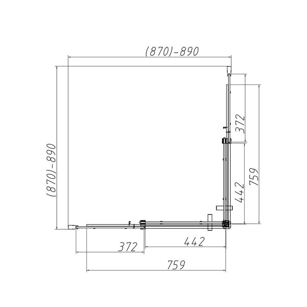 Душевой уголок Vincea Dice VSS-4D900CLB, 900*900, черный, стекло прозрачное