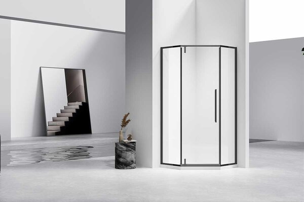 Душевой уголок Vincea Slim-N VSP-4SN900CLB, 900*900, черный, стекло прозрачное