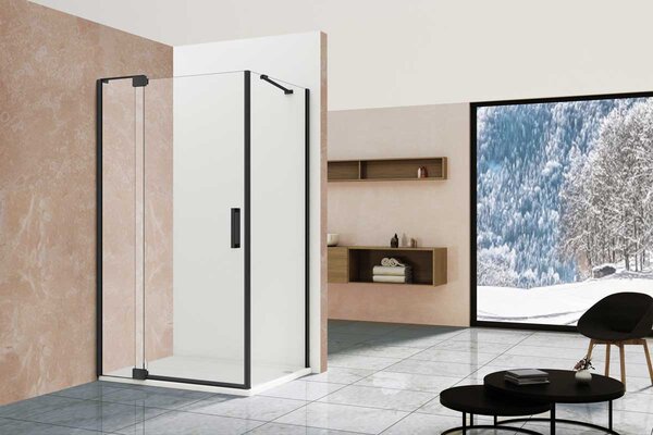 Душевой уголок Vincea Extra VSR-1E101180CLB, 1000/1100*800, черный, стекло прозрачное