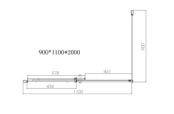 Душевой уголок Vincea Dice VSR-4D9011CLB, 1100*900, черный, стекло прозрачное