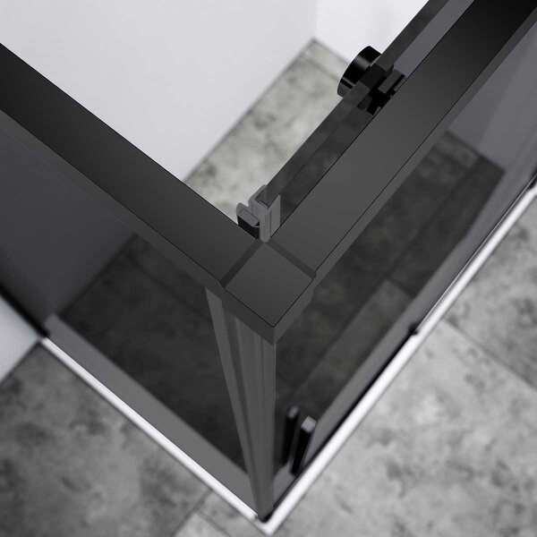 Душевой уголок Vincea Slim-N VSR-4SN8014CGB, 1400*800, черный, стекло тонированное