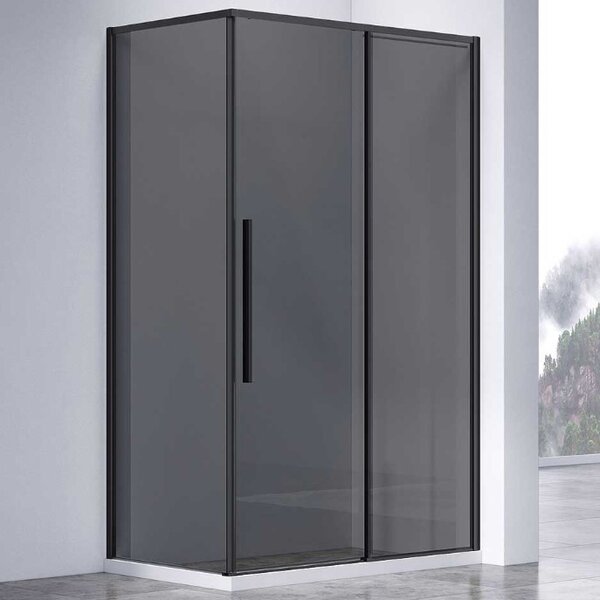 Душевой уголок Vincea Slim-N VSR-4SN8012CGB, 1200*800, черный, стекло тонированное