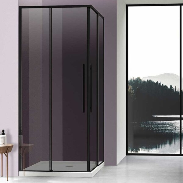 Душевой уголок Vincea Slim-N VSS-4SN8010CGB, 1000*800, черный, стекло тонированное