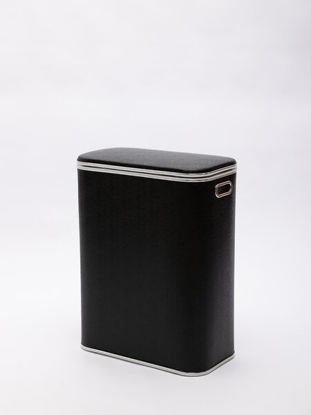 Корзина для белья Geralis KHBH-B черная, кант хром, стандартная