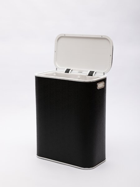 Корзина для белья Geralis KHBH-B черная, кант хром, стандартная